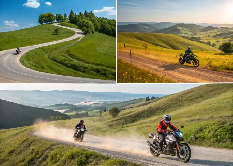 Riders enjoying quiet country roads